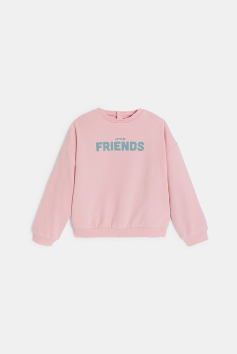 Sweat col Claudine amovible fille rose