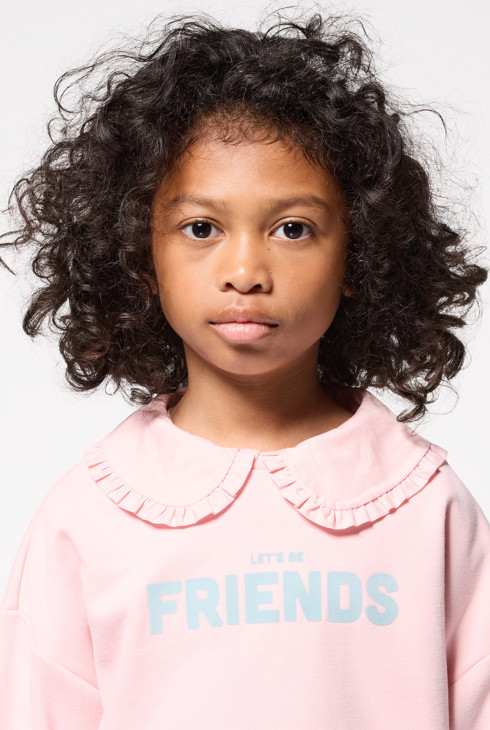 Sweat col Claudine amovible fille rose 1