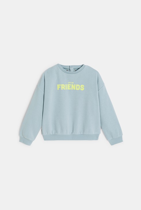 Sweat col Claudine amovible fille bleu