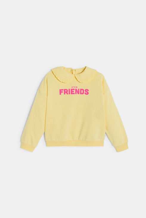 Girl's removable yellow jumper with Peter Pan collar 2