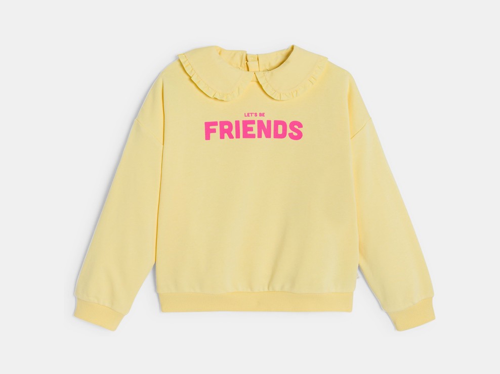 Pullover Bubikragen Mädchen gelb 2