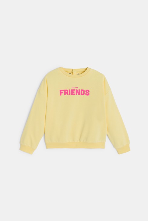 Sweat col Claudine amovible fille jaune