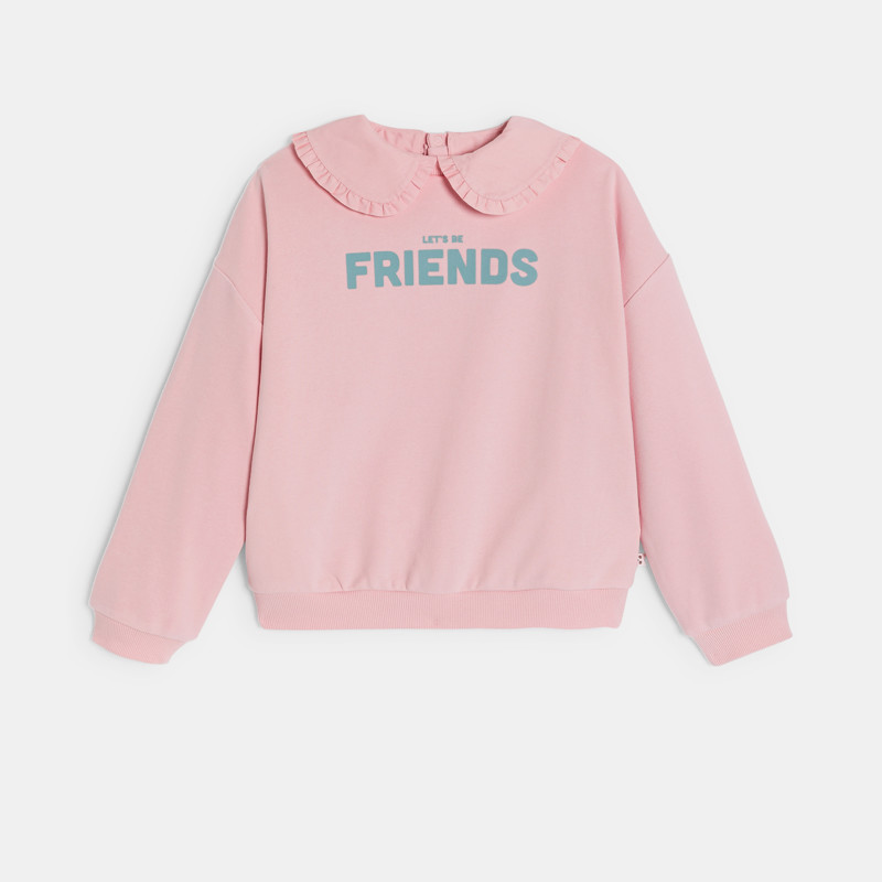 Kleid abnehmbarer Bubikragen Mädchen rosa