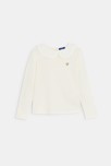 T-shirt manches longues col Claudine blanc Fille