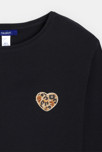 T-shirt manches longues cœur léopard noir Fille 2
