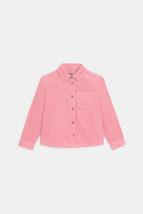 Camicia rosa in velluto a coste bambina 1