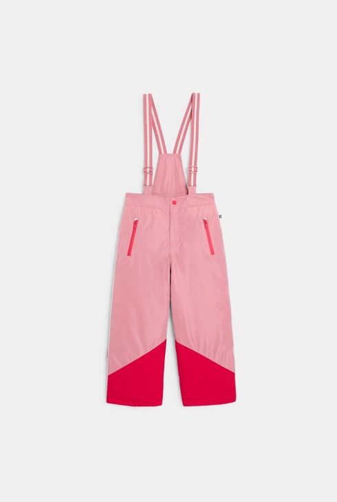 Skihose mit Hosenträgern rosa Mädchen 1