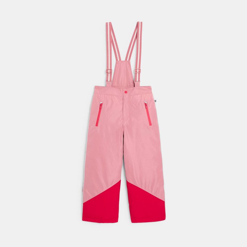 Skihose mit Hosenträgern rosa Mädchen