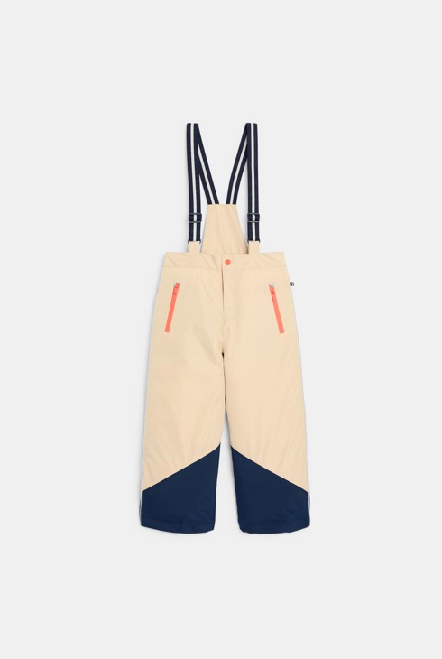 Boy's beige bib ski trousers 1