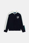 Sweat-shirt en molleton bicolore noir Garçon