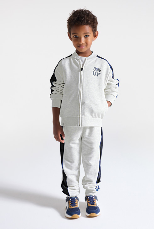Sudadera de muletón bicolor gris niño 1