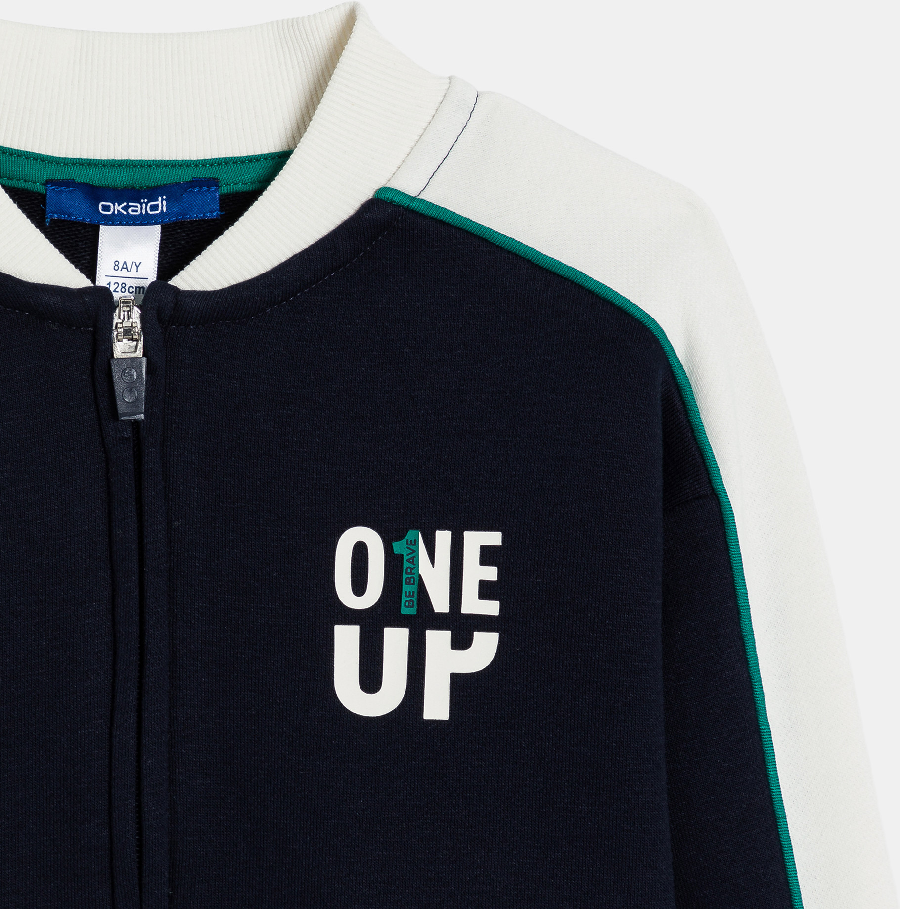 Sweat-shirt en molleton bicolore noir Garçon