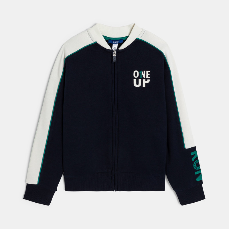 Sweatshirt aus Molton zweifarbig schwarz Jungen