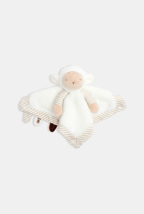 Schmusetuch flach Schaf aus Samt beige Kleinkind Geburt 1