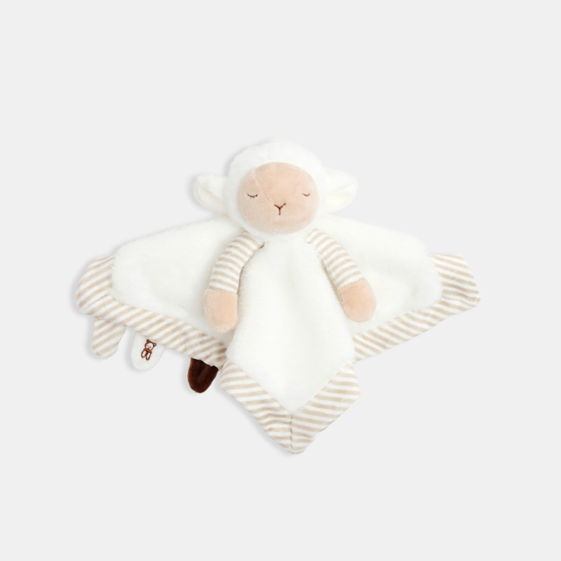 Schmusetuch flach Schaf aus Samt beige Kleinkind Geburt