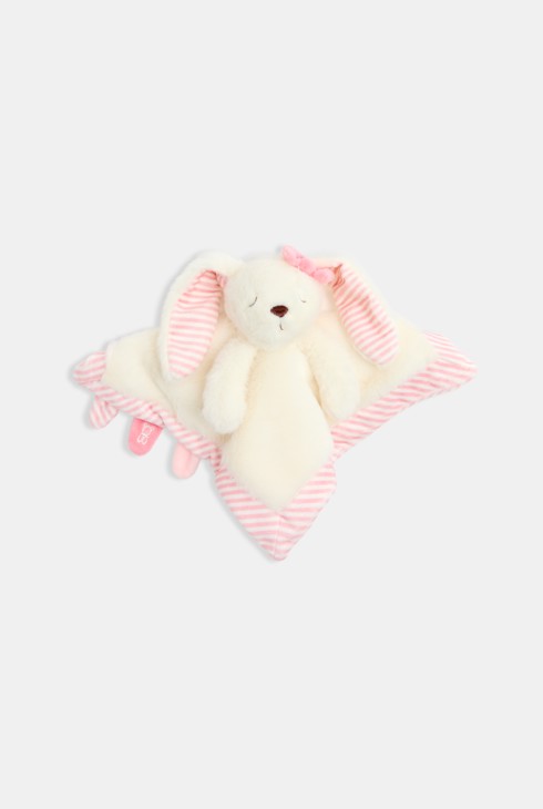 Flaches Schmusetuch Kaninchen Fell rosa Kleinkind Geburt 1
