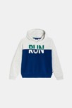 Sweat-shirt à capuche bicolore bleu Garçon