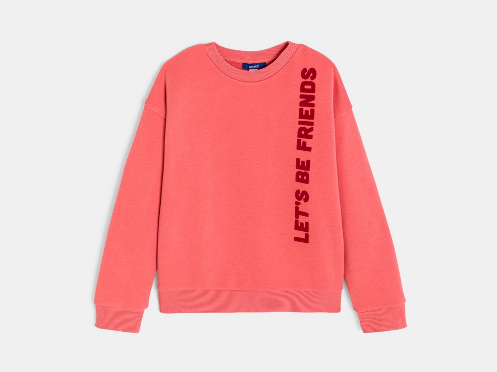 Felpa arancio con scritta per bambino 2