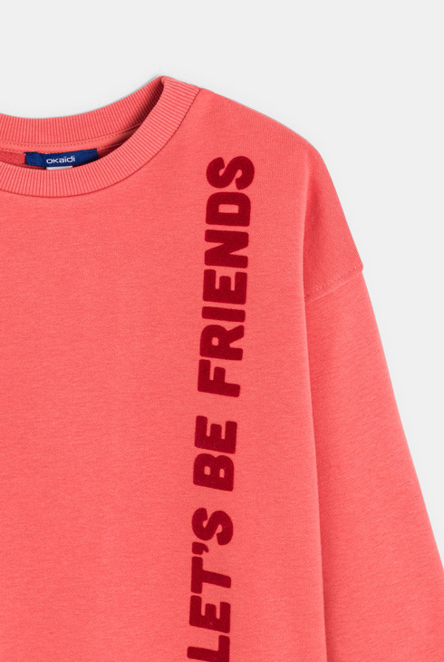 Sweat à message orange Garçon