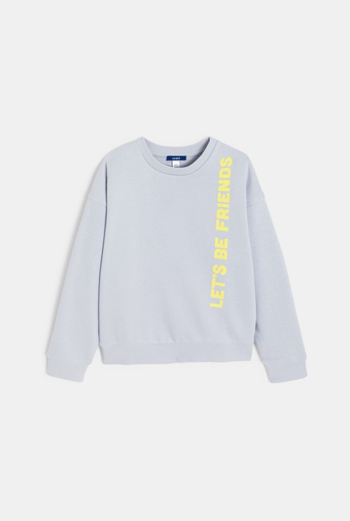 Grijs sweatshirt met opschrift voor jongens 1
