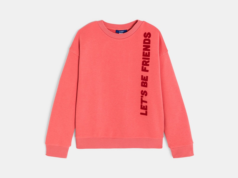 Felpa arancio con scritta per bambino 2