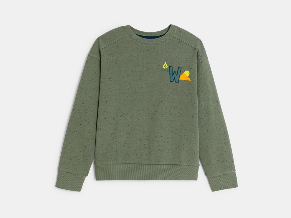 Sweat-shirt moucheté kaki Garçon 1