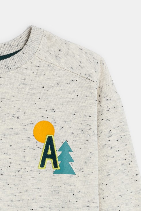 Sweat-shirt moucheté écru Garçon