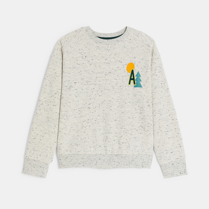 Ecrufarbenes Sweatshirt mit Tupfen für Jungen