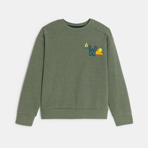 Khakifarbenes Sweatshirt mit Tupfen für Jungen