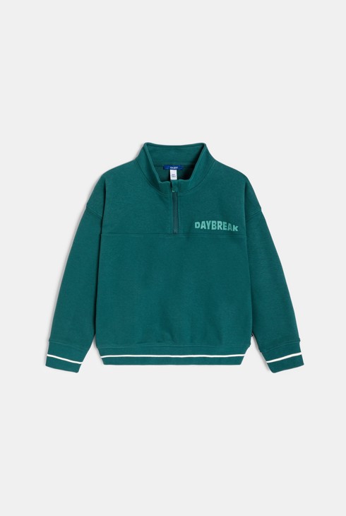 Zeleni pulover visokog ovratnika s porukom za dječake 2