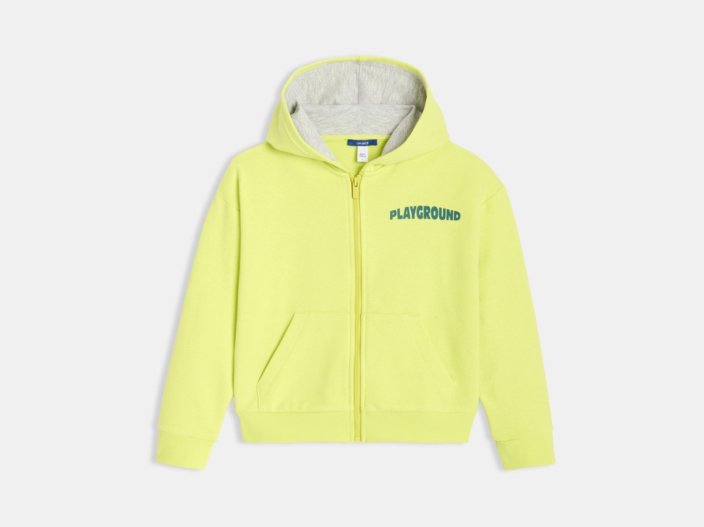 Gele sweater met kap voor jongens 2