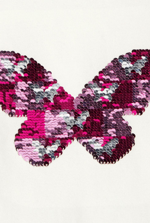 Bijela majica dugih rukava s čarobnim šljokicama za djevojčice 2