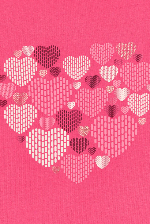 Rosa Langarm-T-Shirt mit Herzmotiv für Mädchen 2