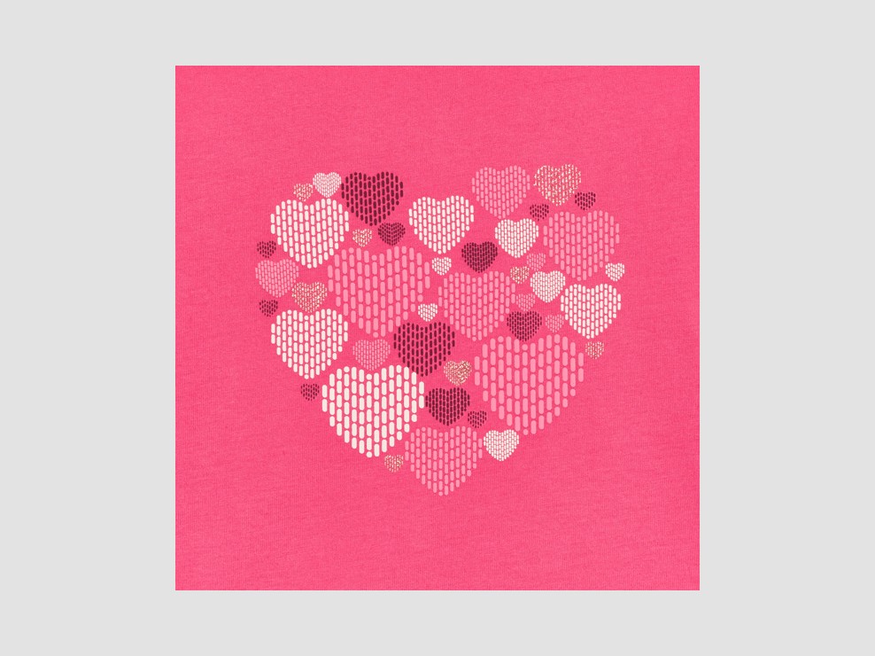 T-shirt manches longues motif cœur rose Fille 2