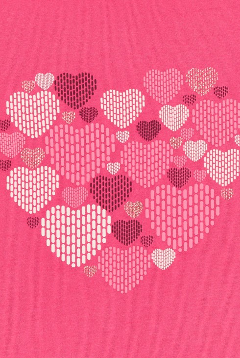 T-shirt manches longues motif cœur rose Fille 2