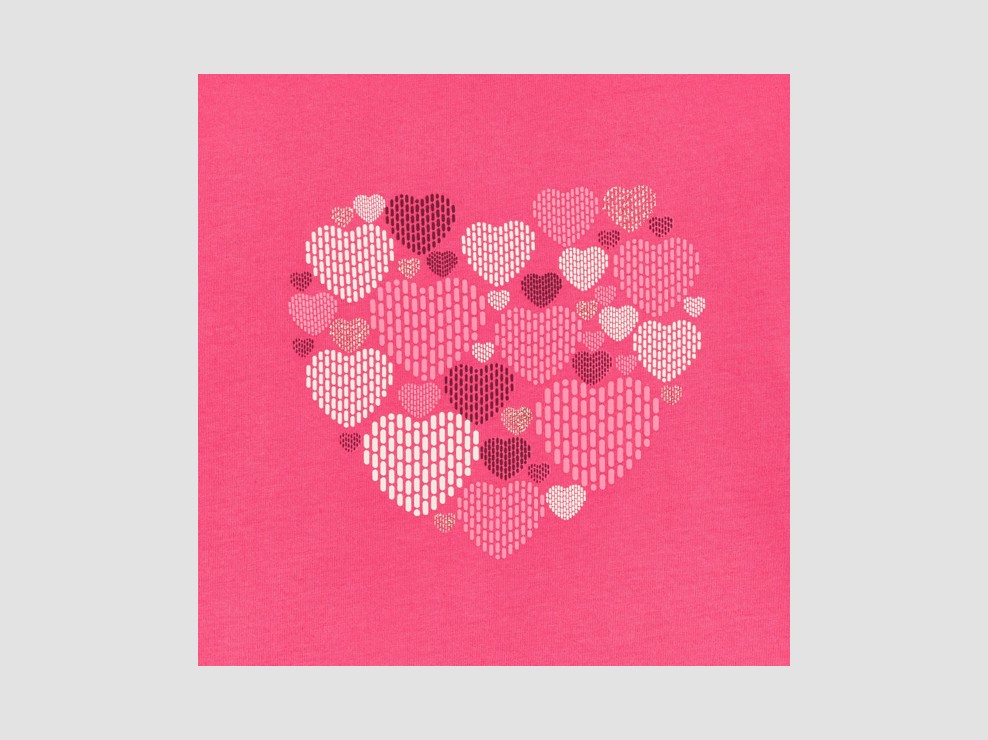 Roze T-shirt met lange mouwen en hartmotief voor meisjes 2