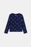 T-shirt fille bleu motifs colorés