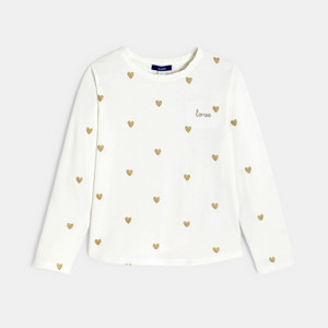Langarm-T-Shirt Herzchen Mädchen