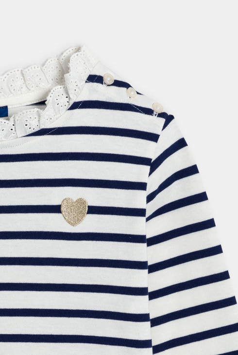 T-shirt rayé blanc