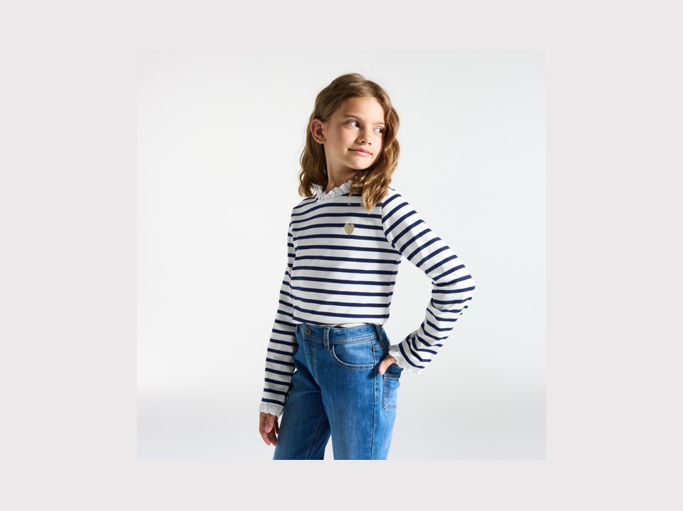 T-Shirt gestreift weiß 1