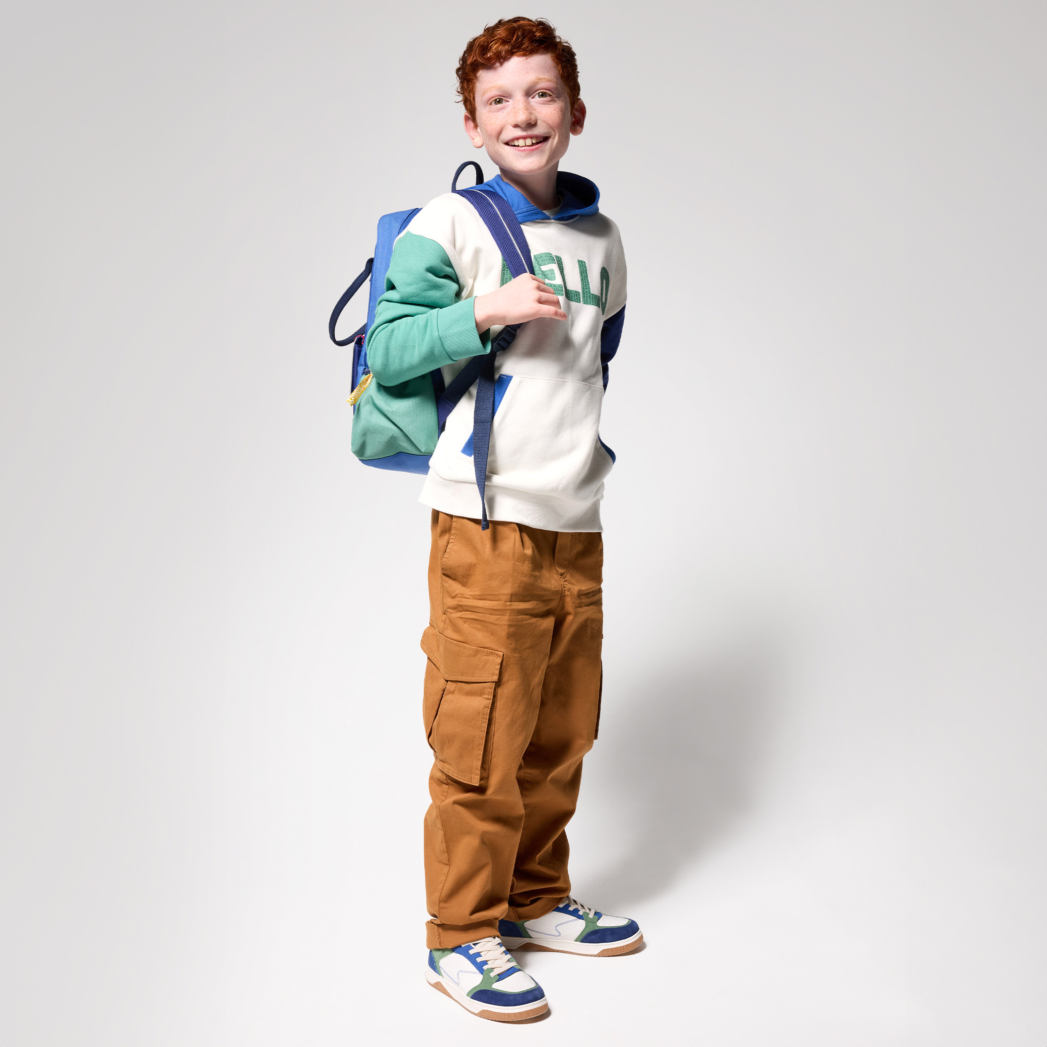 Rolanko jongens cargobroek met elastische taille, outdoorbroek met