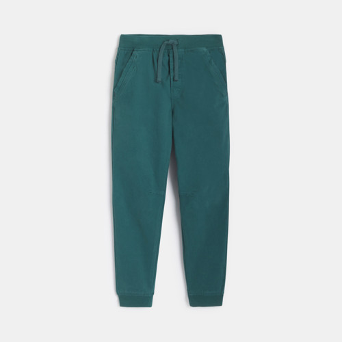 Pantalon Jogpant En Toile Vert Garçon - Canard Moyen Fonce - 4A - OKAIDI
