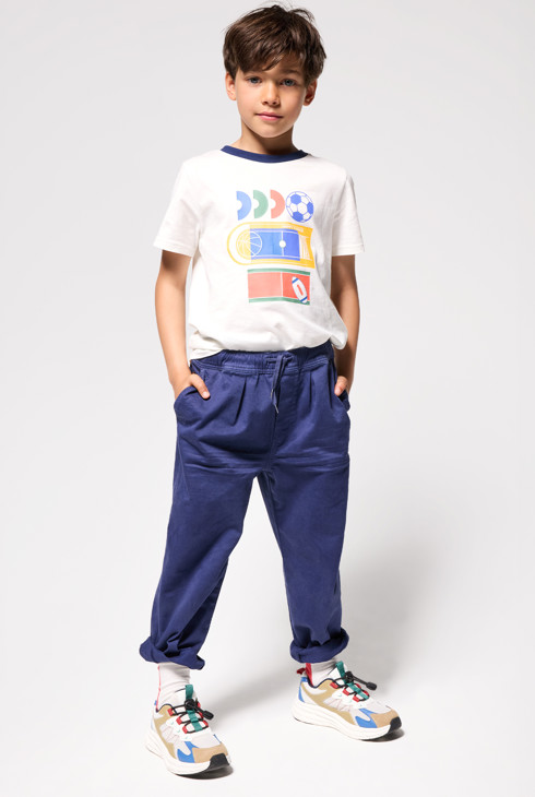 Pantalon chino uni bleu marine Garçon 1