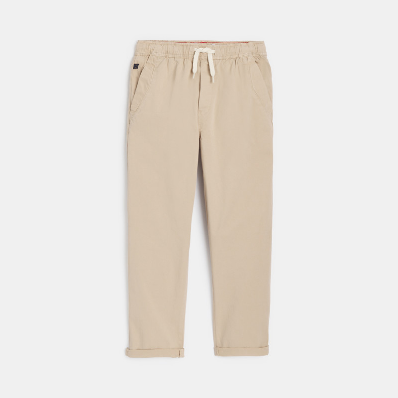 Einfarbig beige Chinohose für Jungen
