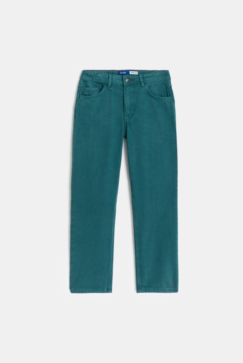 Gerade Cargohose aus Canvas in Grün für Jungen 1