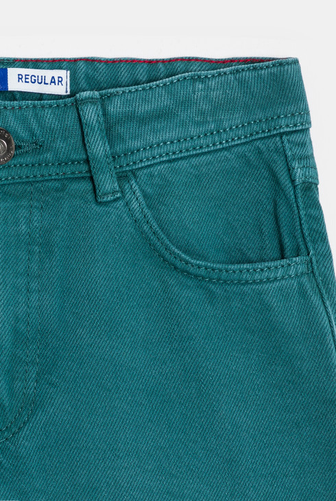 Pantalon droit en toile vert Garçon