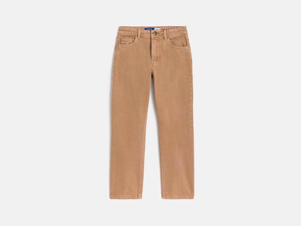 Gerade Hose aus hellbraunem Stoff für Jungen 1
