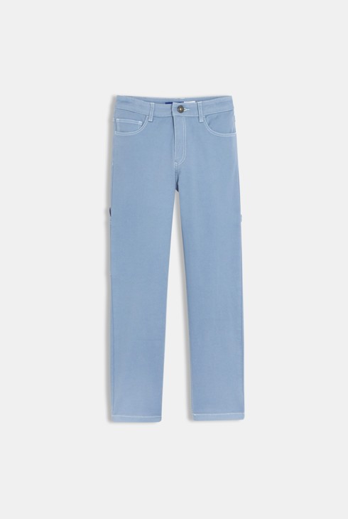 Pantalon worker surpiqué bleu garçon 1