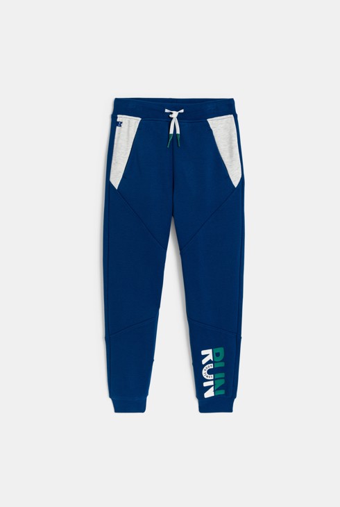 Jogging à message bleu Garçon
