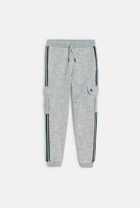Jogging cargo garçon gris